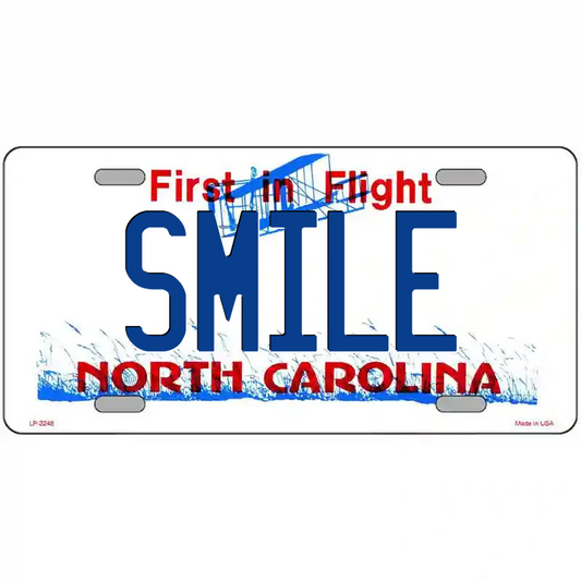 Smile North Carolina Metal Sign