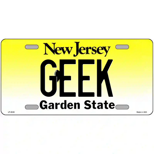Geek New Jersey Metal Sign