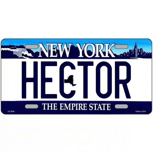 Hector New York Blue Metal Sign