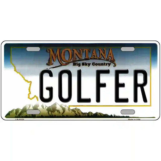 Golfer Montana Metal Sign