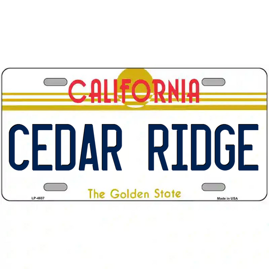 Cedar Ridge California Metal Sign