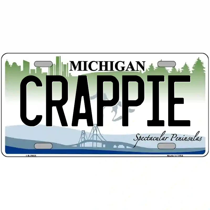 Crappie Michigan Metal Sign