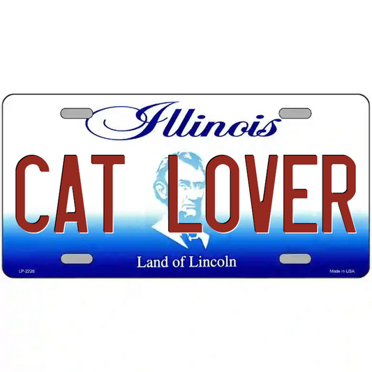 Cat Lover Illinois Metal Sign