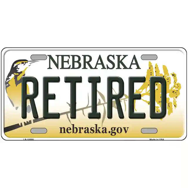 Retired Nebraska Metal Sign