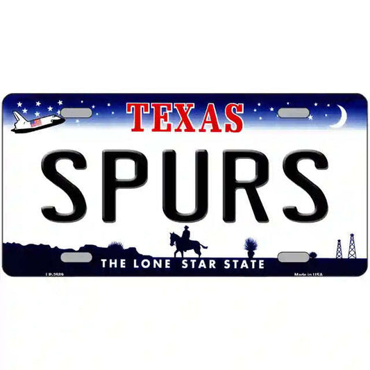 Spurs Texas Metal Sign
