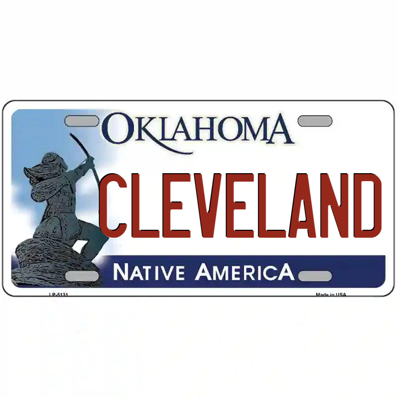 Cleveland Oklahoma Metal Sign
