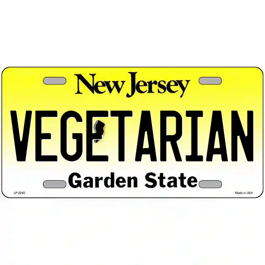 Vegetarian New Jersey Metal Sign