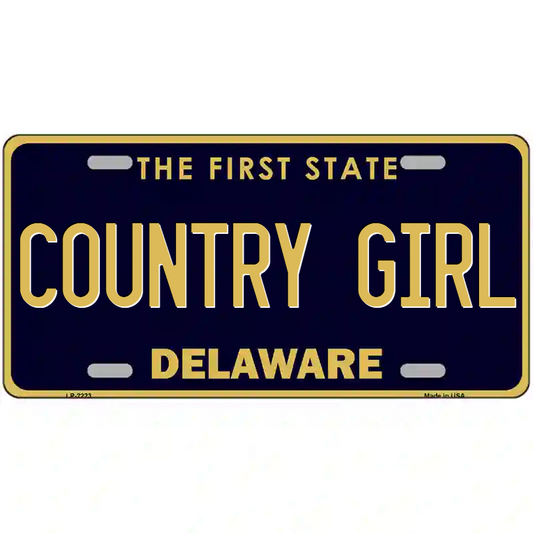 Country Girl Delaware Metal Sign
