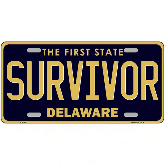 Survivor Delaware Metal Sign