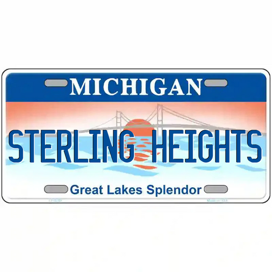 Sterling Heights Michigan Great Lakes Metal Sign