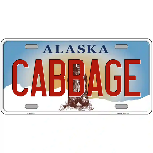 Cabbage Alaska Metal Sign