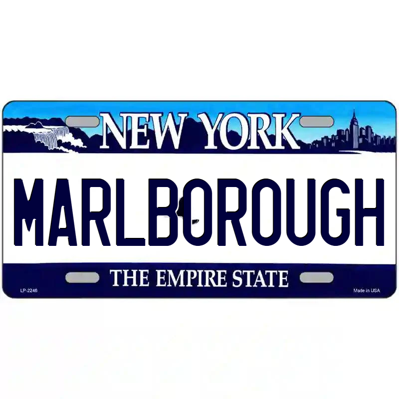 Marlborough New York Blue Metal Sign