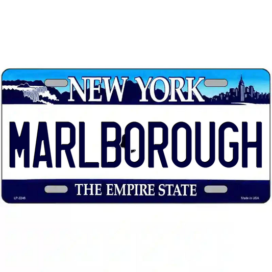 Marlborough New York Blue Metal Sign