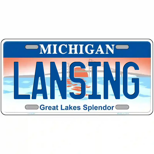 Lansing Michigan Great Lakes Metal Sign