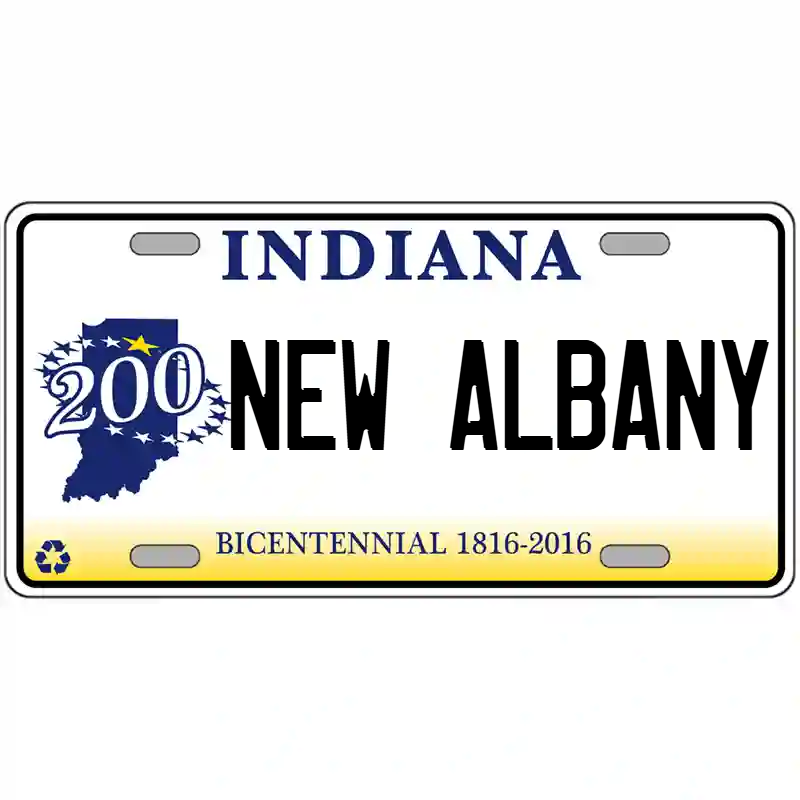 New Albany Indiana Bicentennial Metal Sign