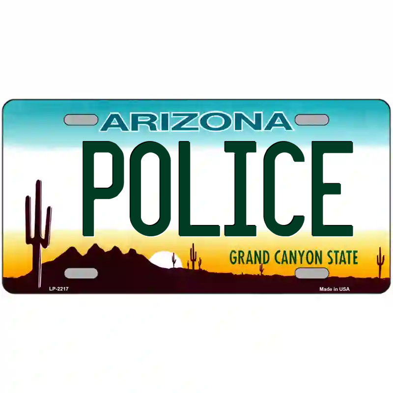 Police Arizona Metal Sign