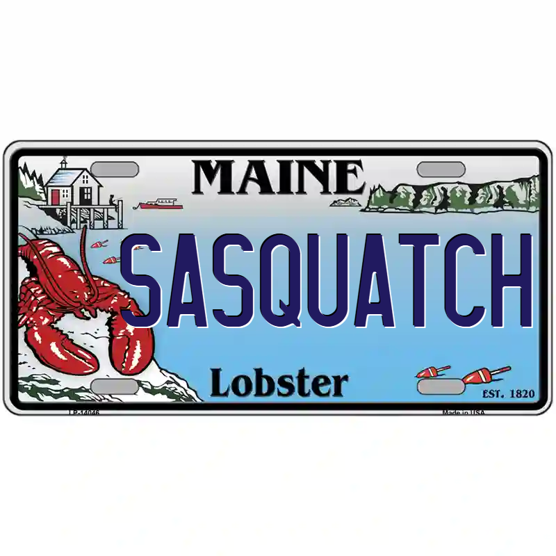 Sasquatch Maine Lobster Metal Sign