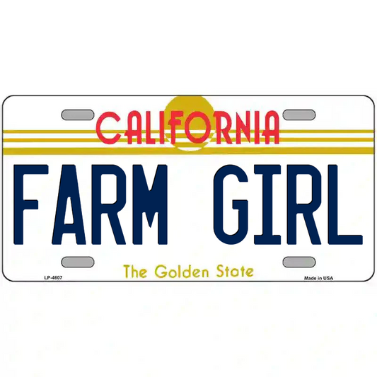 Farm Girl California Metal Sign
