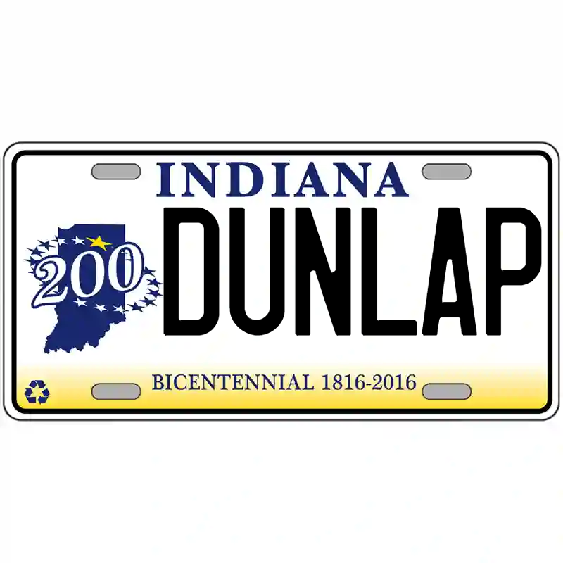 Dunlap Indiana Bicentennial Metal Sign