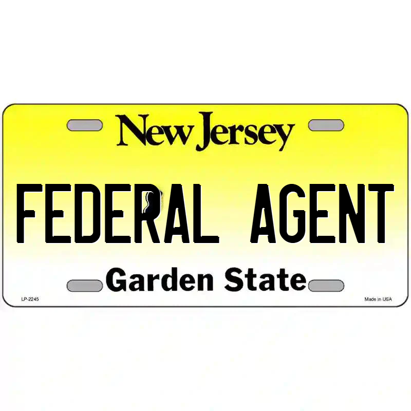 Federal Agent New Jersey Metal Sign