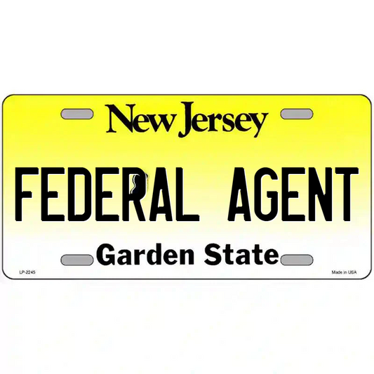 Federal Agent New Jersey Metal Sign