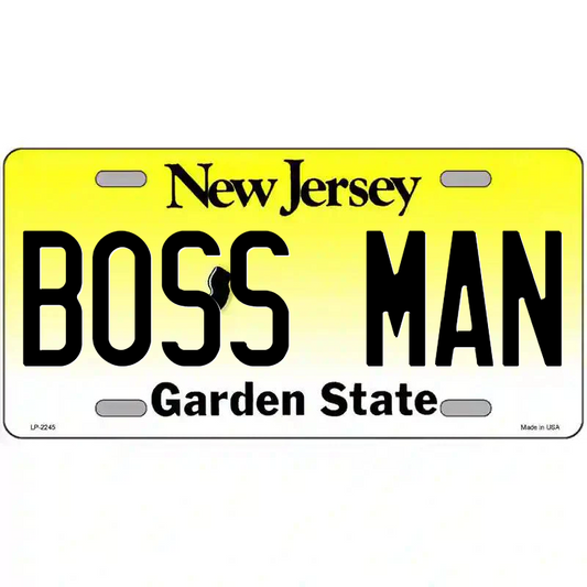 Boss Man New Jersey Metal Sign