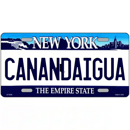 Canadaigua New York Blue Metal Sign