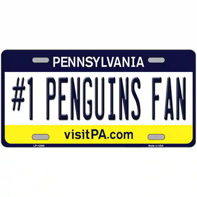 #1 Penguins Fan Pennsylvania Metal Sign
