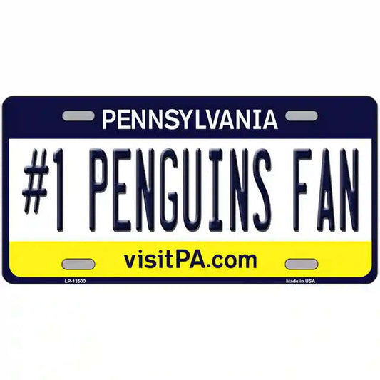 #1 Penguins Fan Pennsylvania Metal Sign