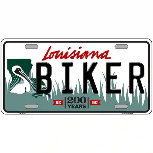 Biker Louisiana Metal Sign