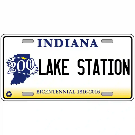 Lake Station Indiana Bicentennial Metal Sign
