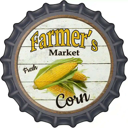 Fresh Corn Farmer's Market Bottle Cap Metal Sign