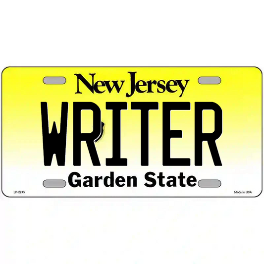 Writer New Jersey Metal Sign