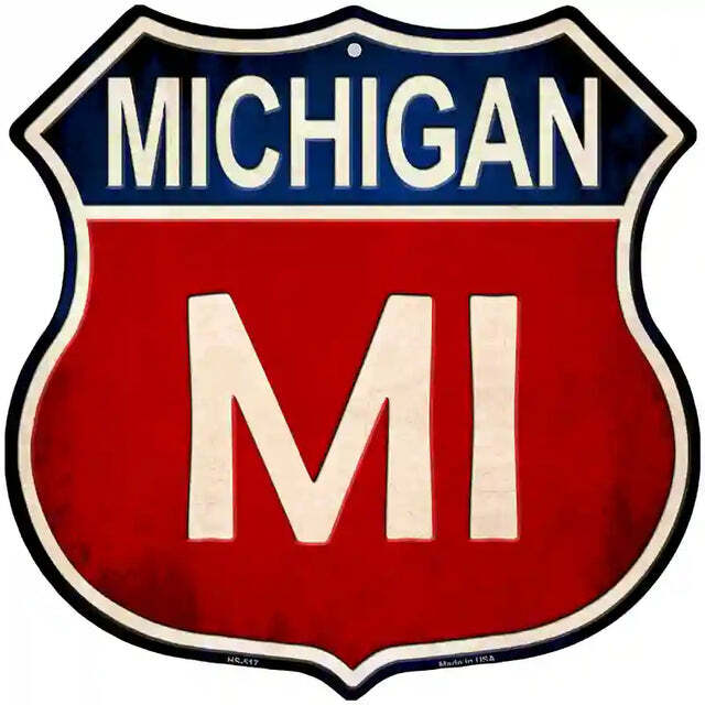 Michigan Highway Shield Metal Sign