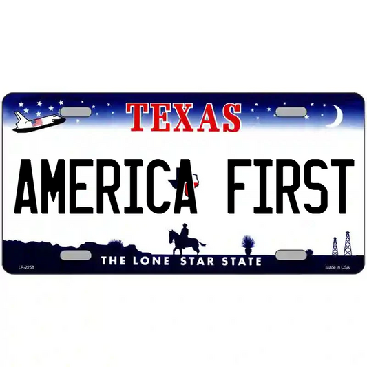 American First Texas Metal Sign