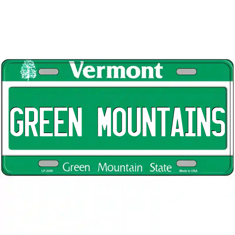Green Mountain Vermont Metal Sign