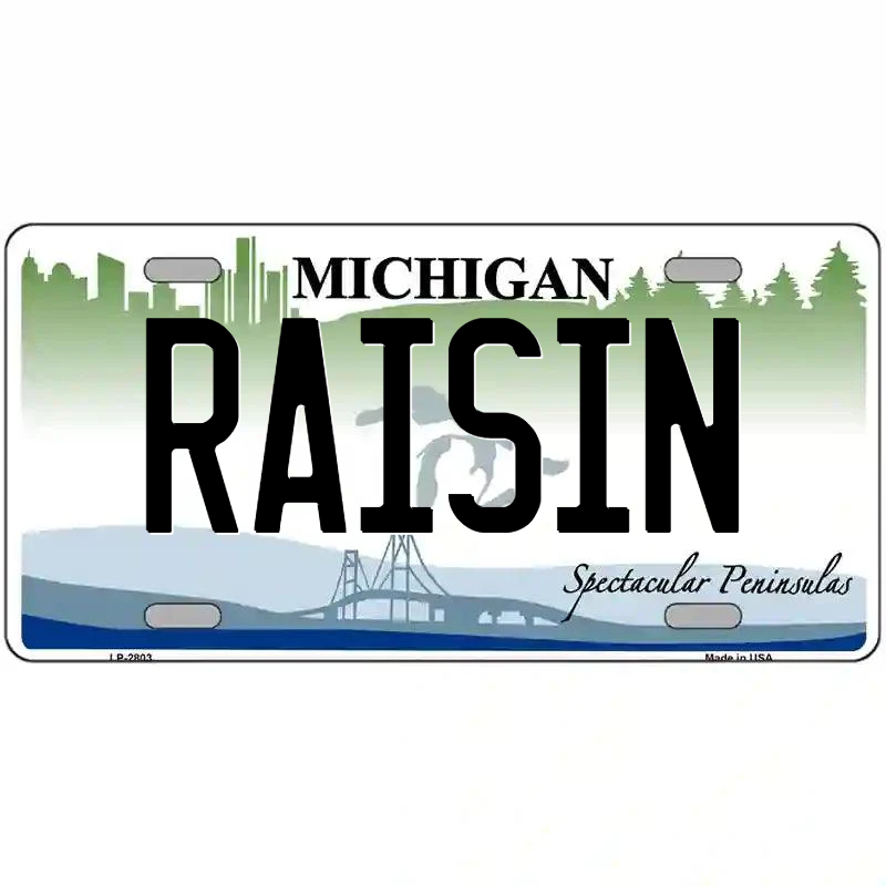 Raisin Michigan Metal Sign