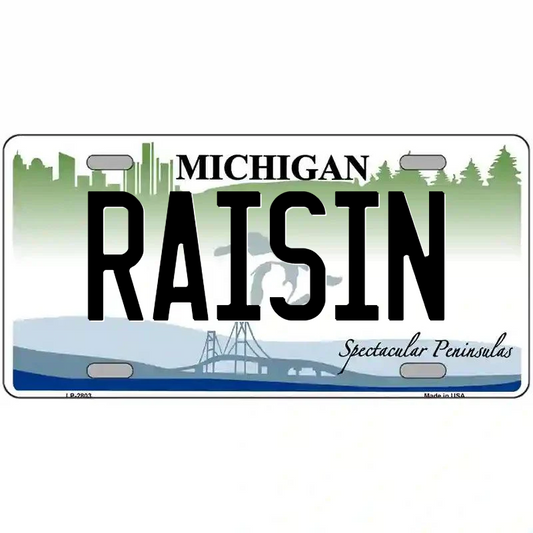 Raisin Michigan Metal Sign