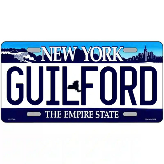 Guilford New York Blue Metal Sign