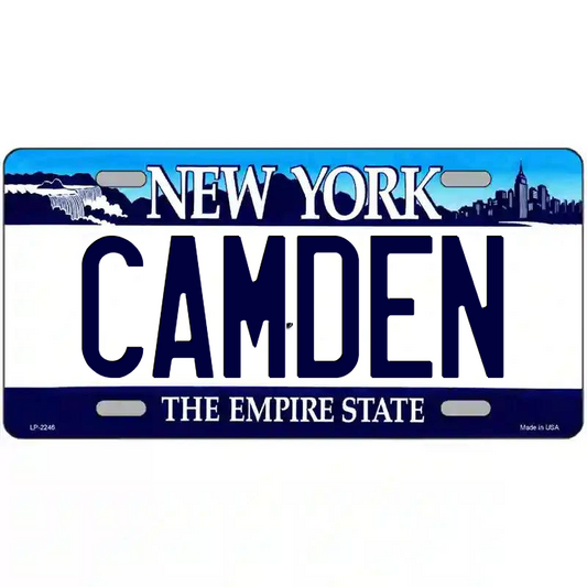 Camden New York Blue Metal Sign