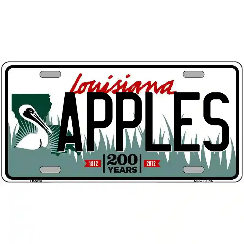 Apples Louisiana Metal Sign