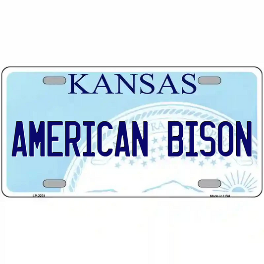 American Bison Kansas Metal Sign