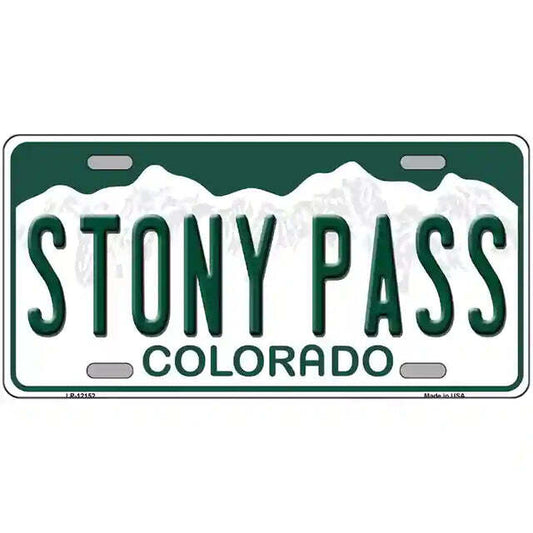 Stony Pass Colorado Metal Sign