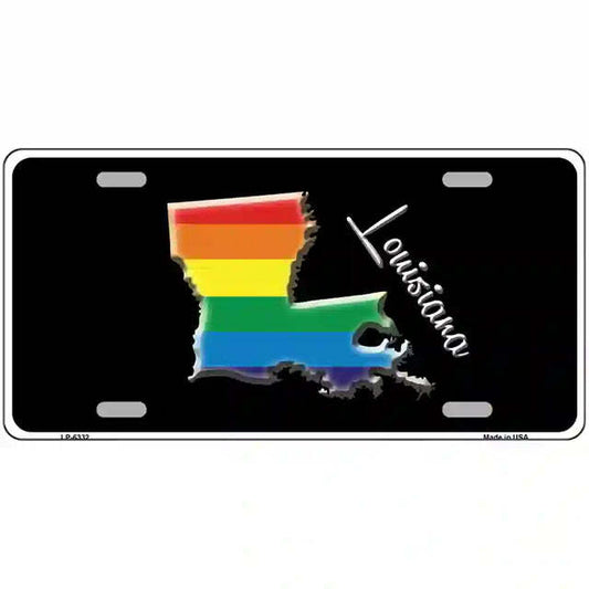 Louisiana Gay Pride Rainbow Flag Metal Sign