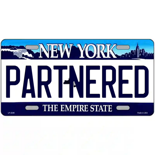 Partnered New York Blue Metal Sign
