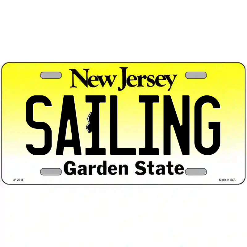 Sailing New Jersey Metal Sign