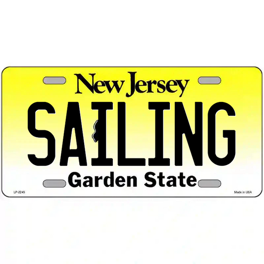 Sailing New Jersey Metal Sign