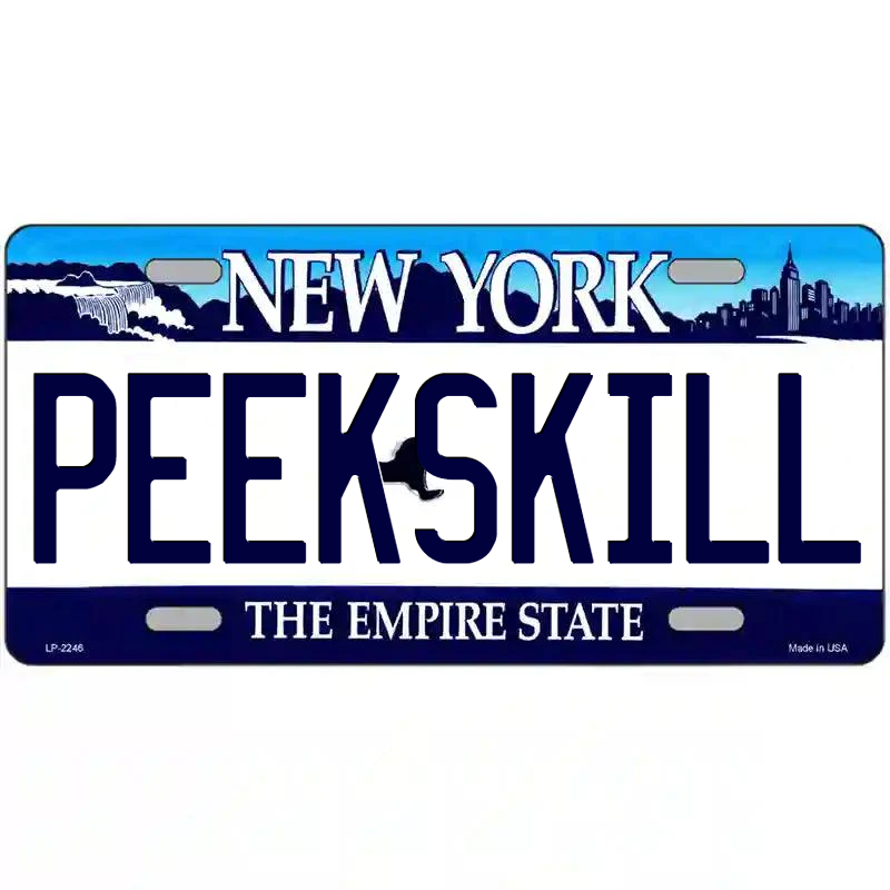 Peekskill New York Blue Metal Sign