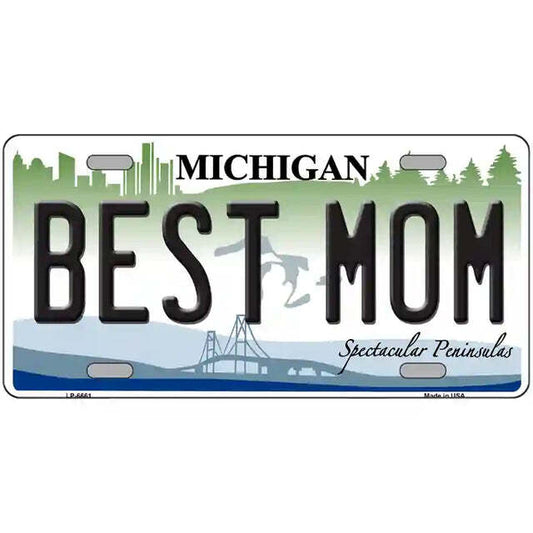 Best Mom Michigan Metal Sign