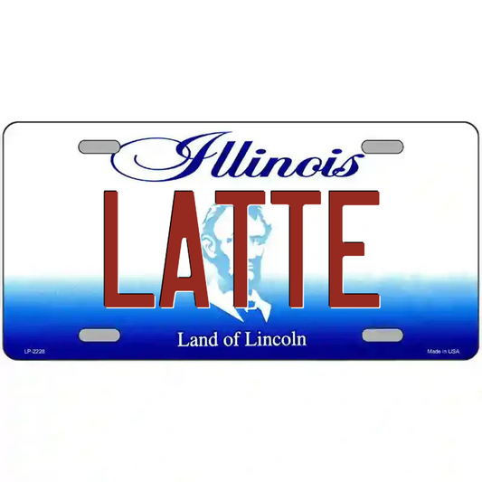 Latte Illinois Metal Sign